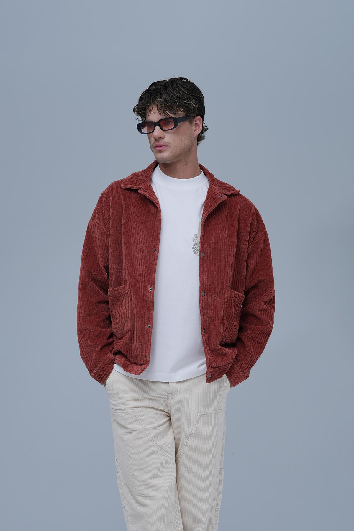 Urban Velvet Ceket Erkek Kiremit