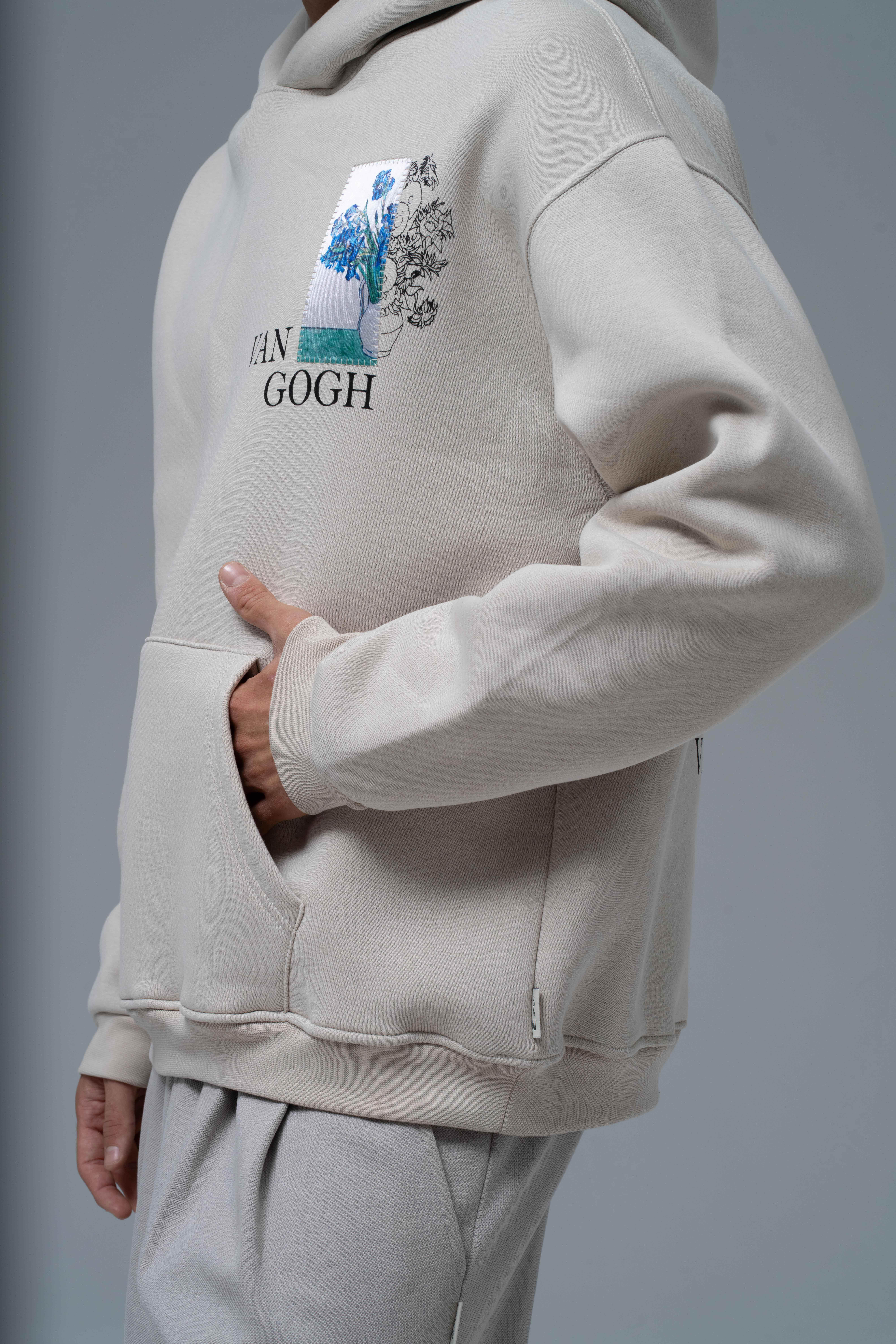 Van Gogh Irises Oversize Sweatshirt Erkek Ekru