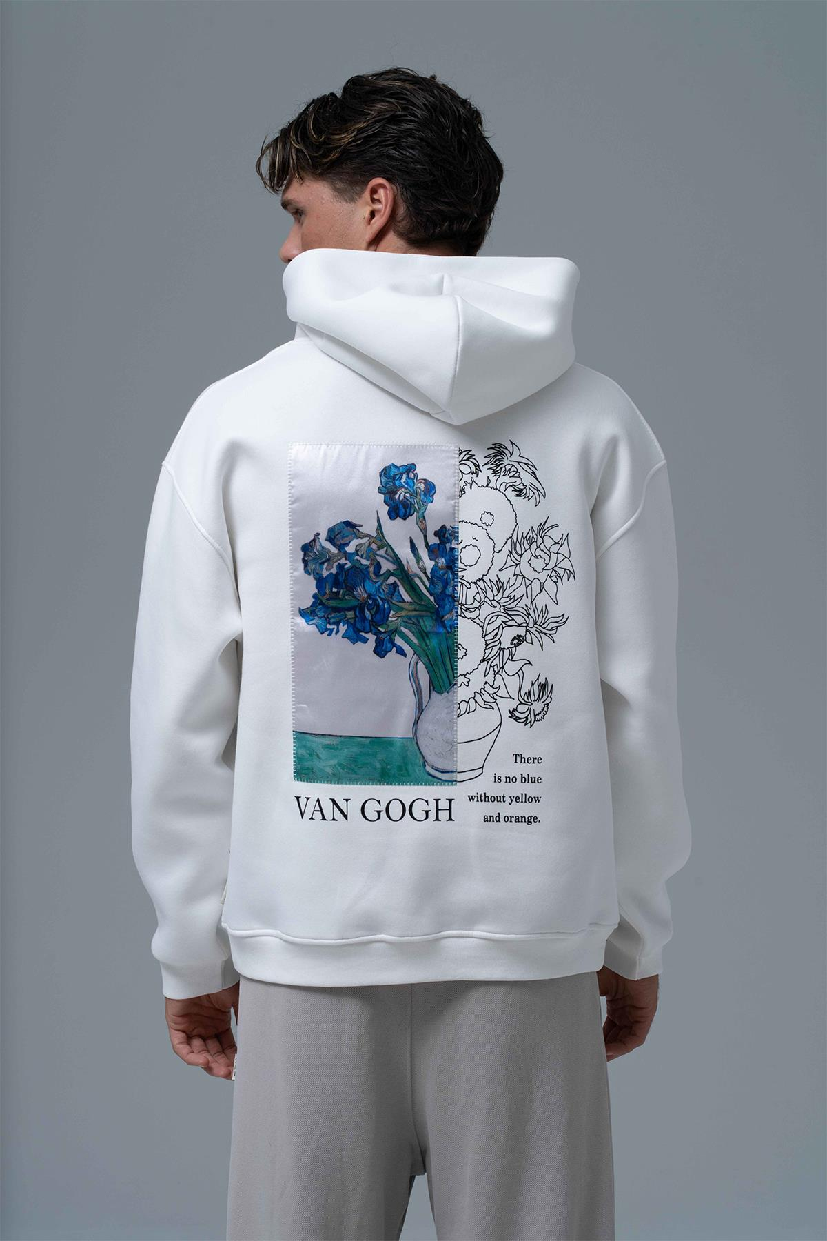 Van Gogh Irises Oversize Sweatshirt Erkek Taş