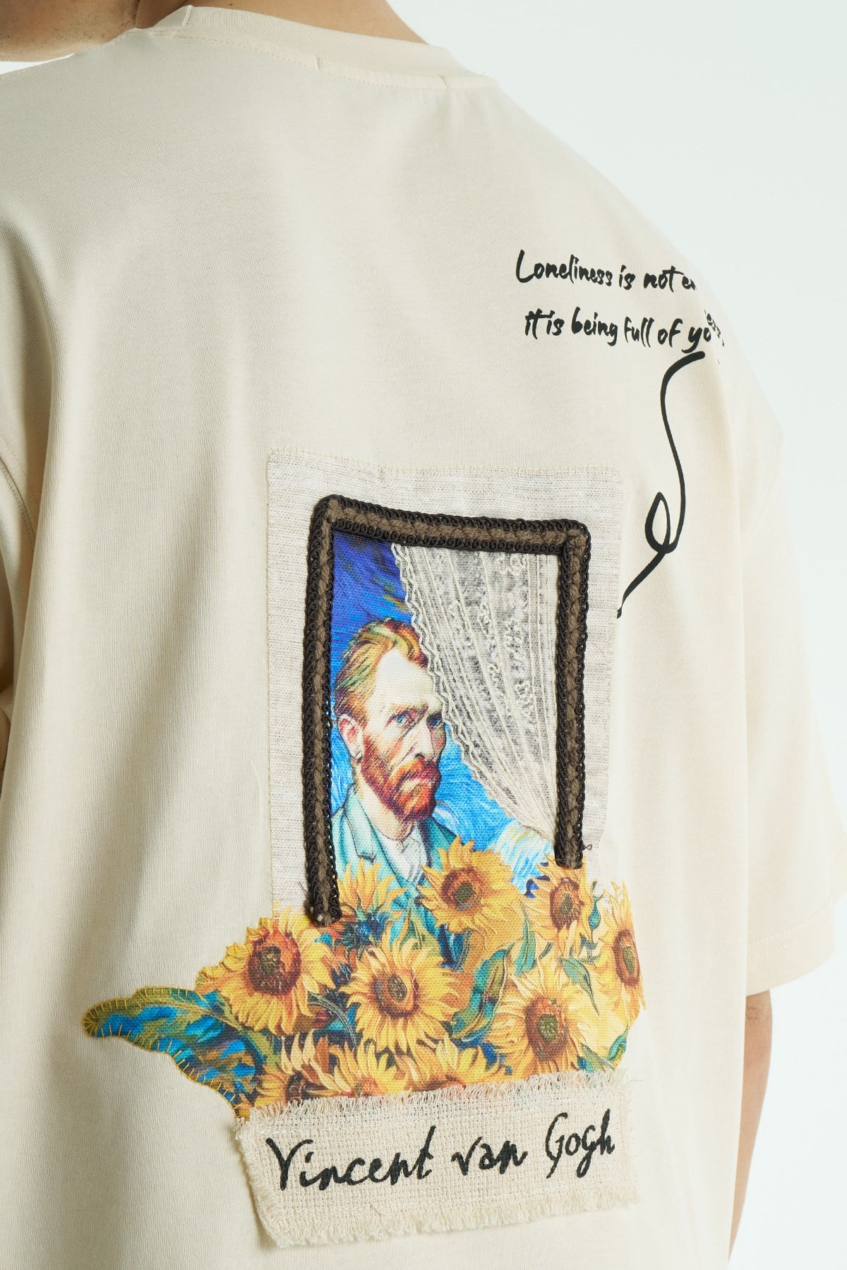 Vincent Canvas Oversize Erkek Tişört Stone