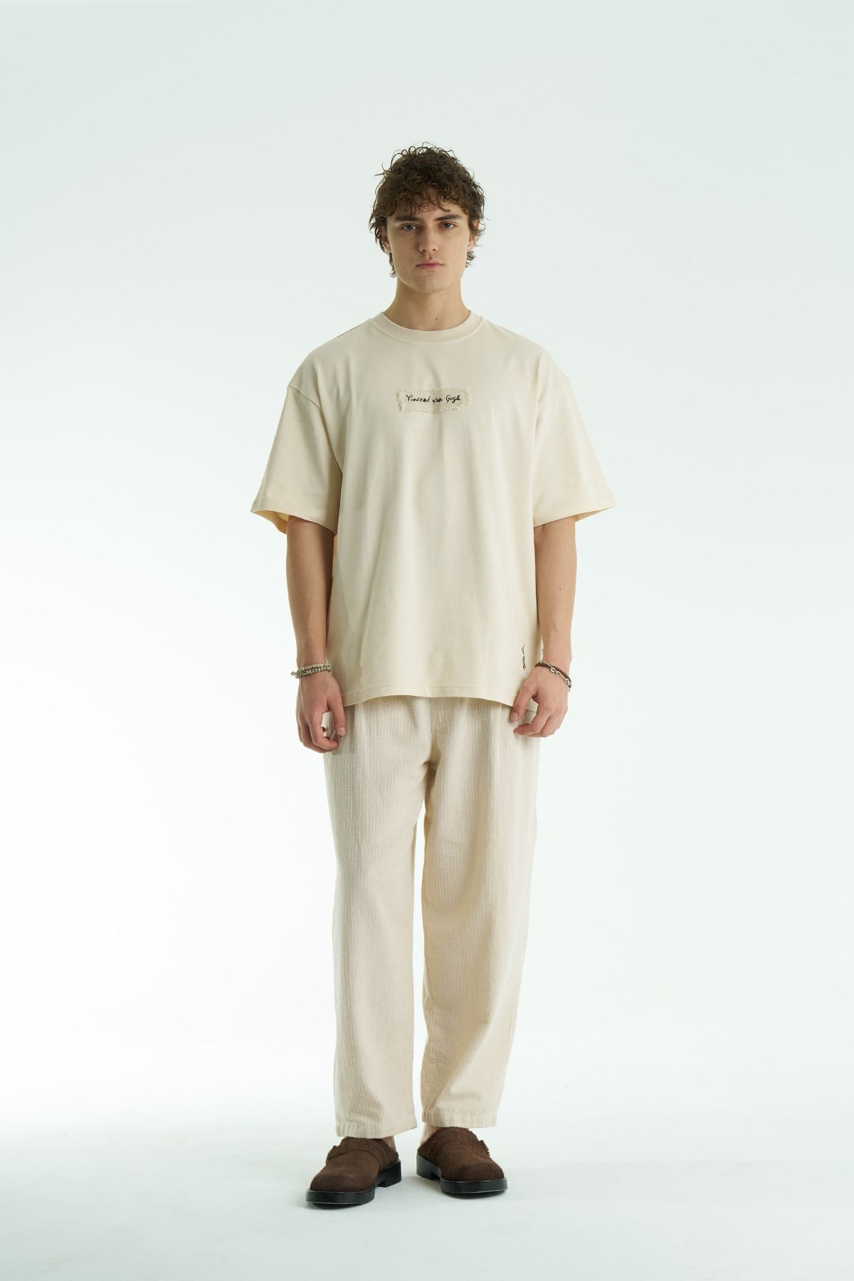 Vincent Canvas Oversize Erkek Tişört Stone