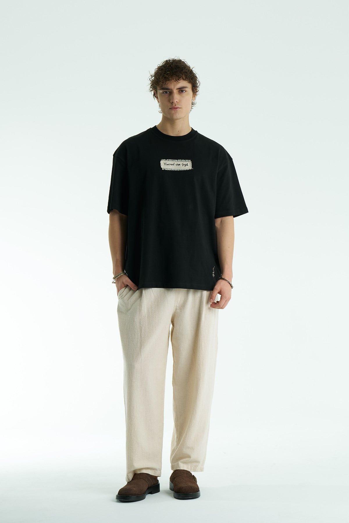 Vincent Canvas Oversize Erkek Tişört Siyah