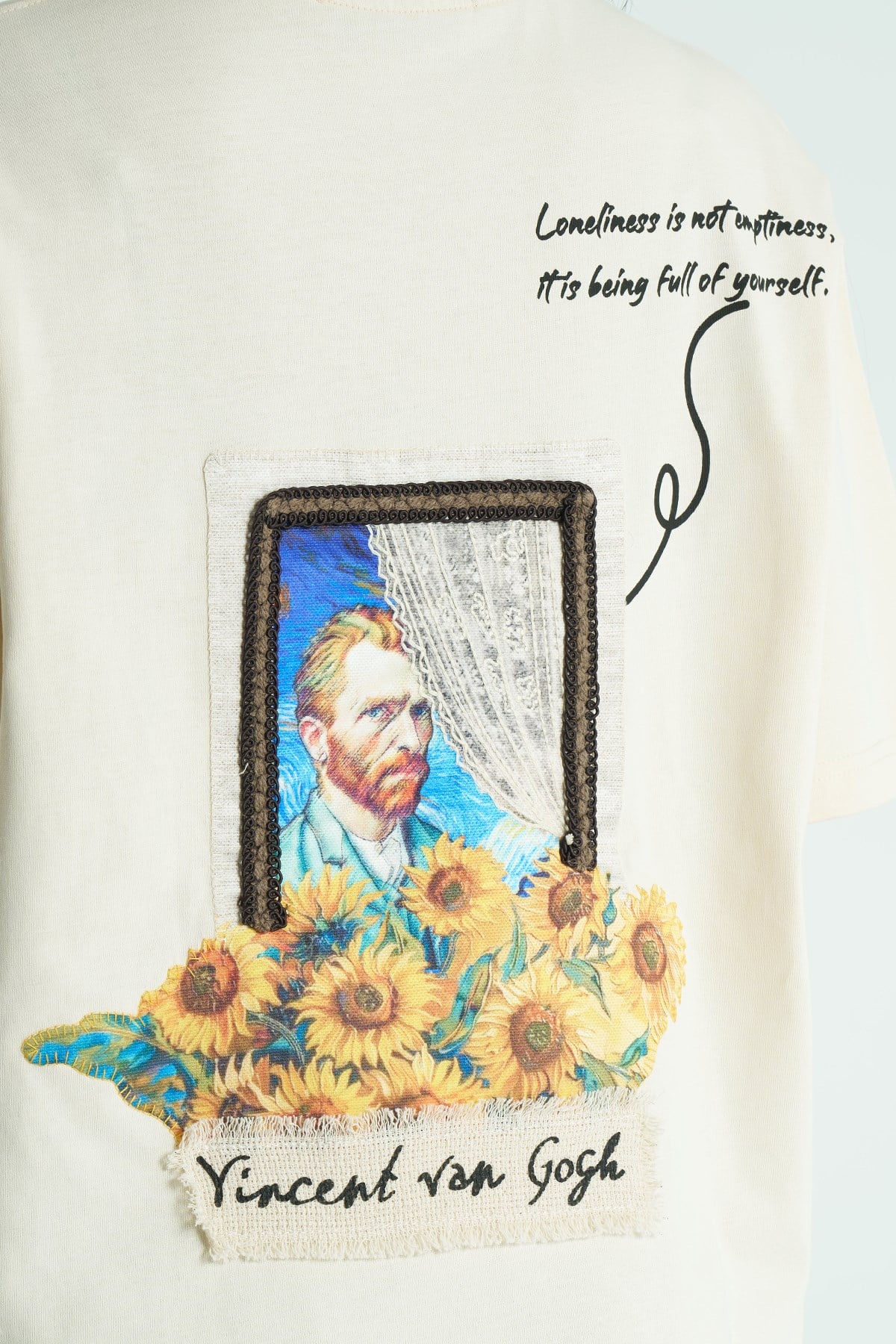 Vincent Canvas Oversize Kadın Tişört Stone