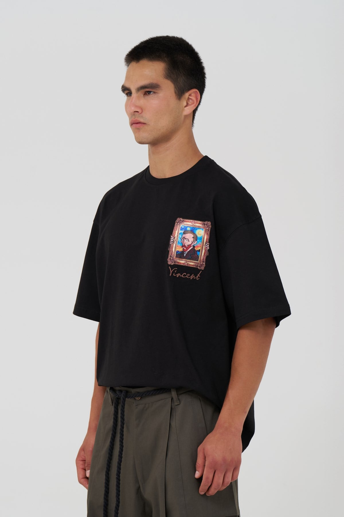 Vincent Canvas Tale Oversize Erkek Tişört Siyah