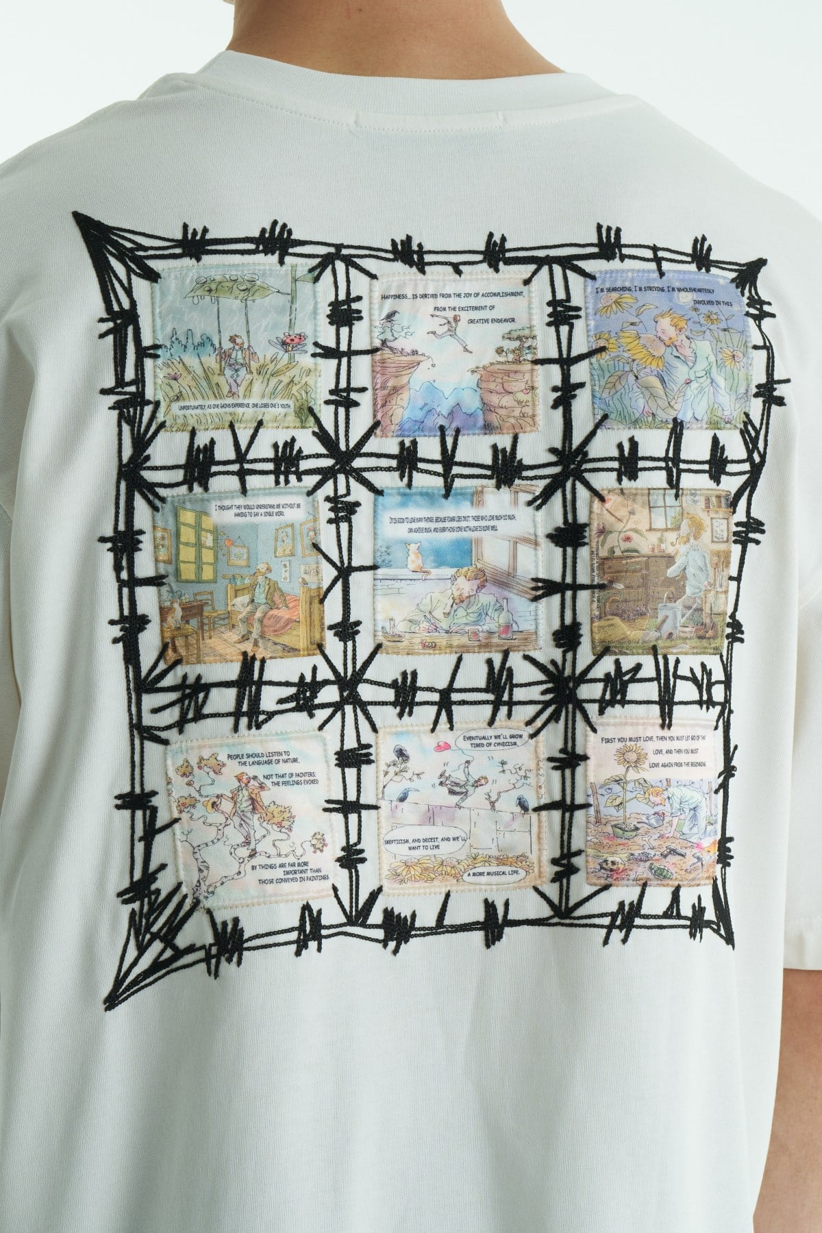 Vincent Oversize Erkek Tişört Ekru