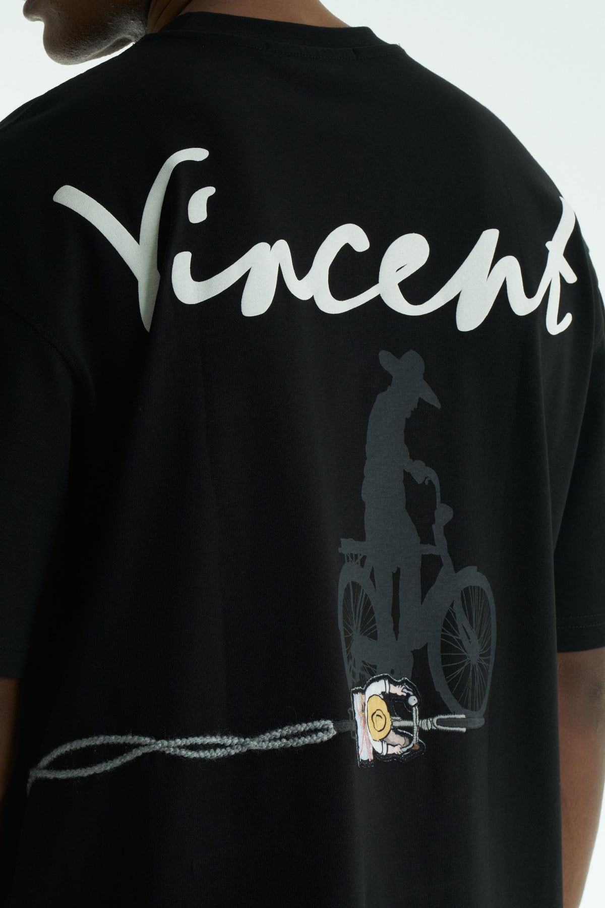 Vincent Ride Oversize Erkek Tişört Siyah