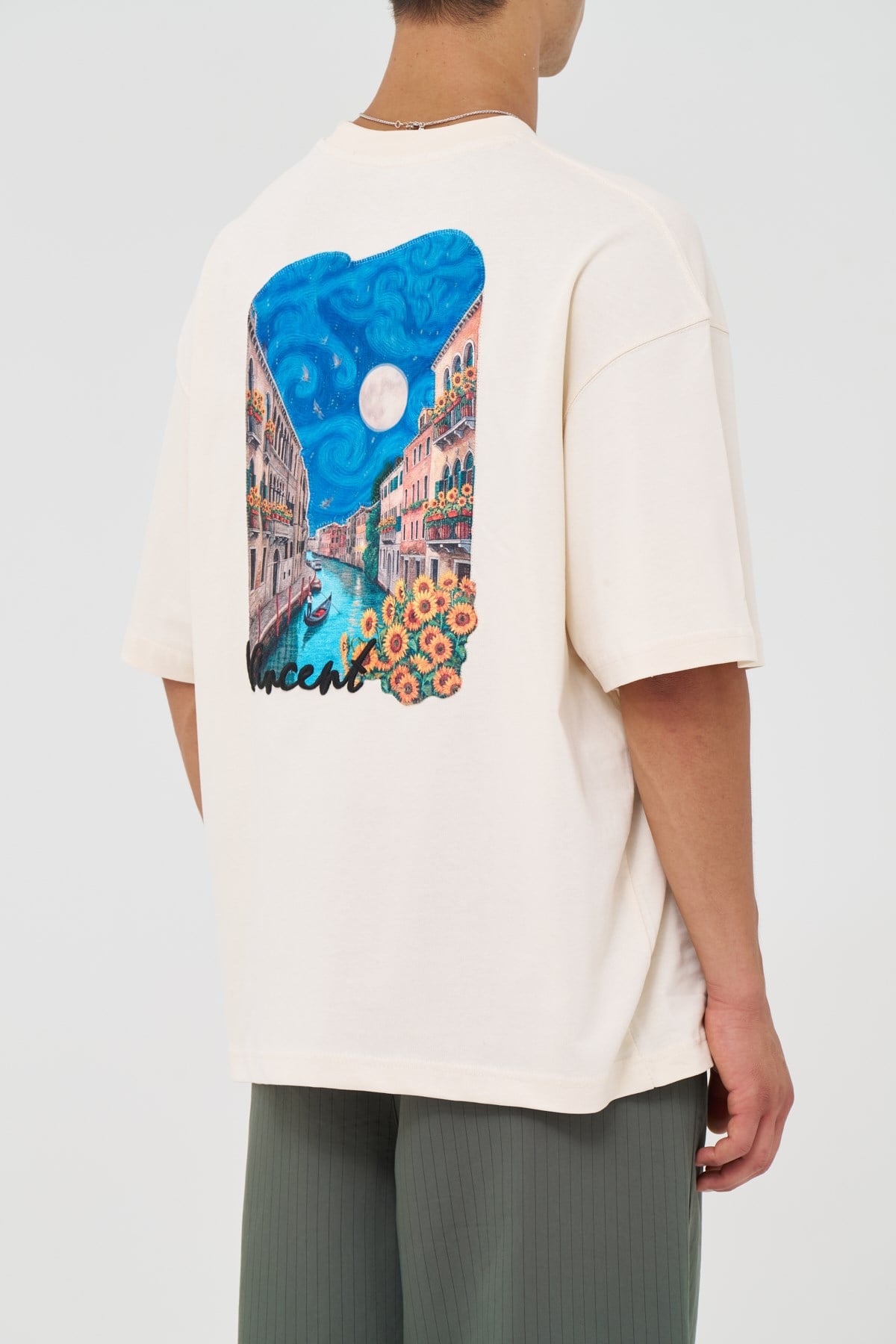 Vincent Venice Oversize Erkek Tişört Stone