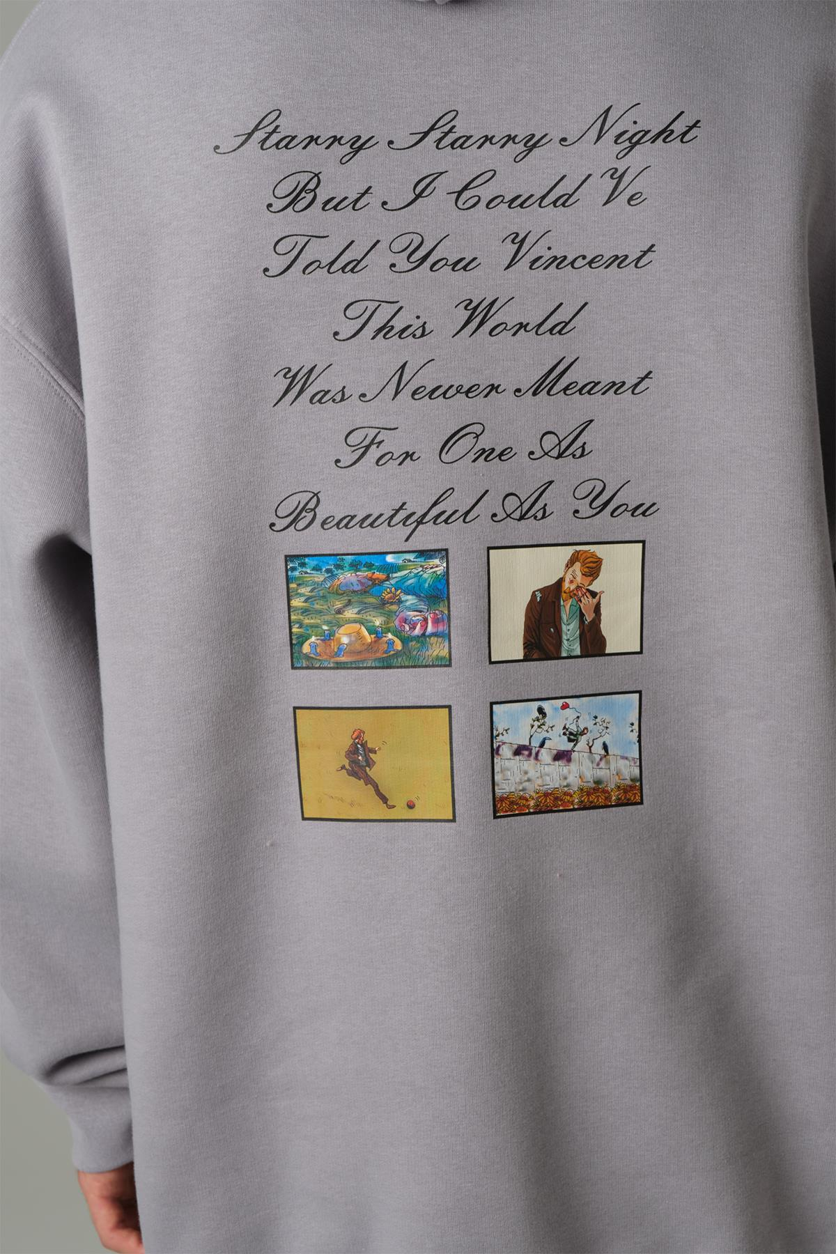 Vincent's Tears Oversize Sweatshirt Erkek Gri