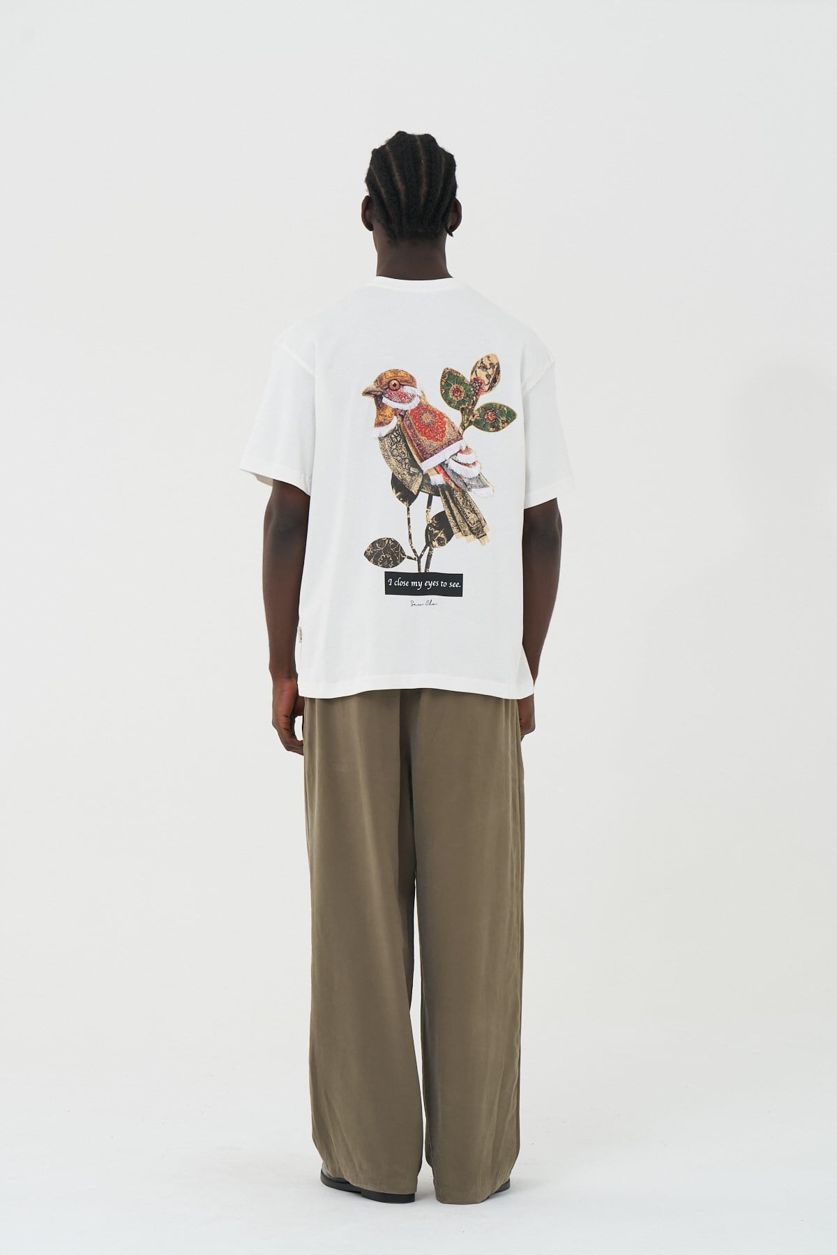 Vision Bird Oversize Fit Erkek Tişört Ekru