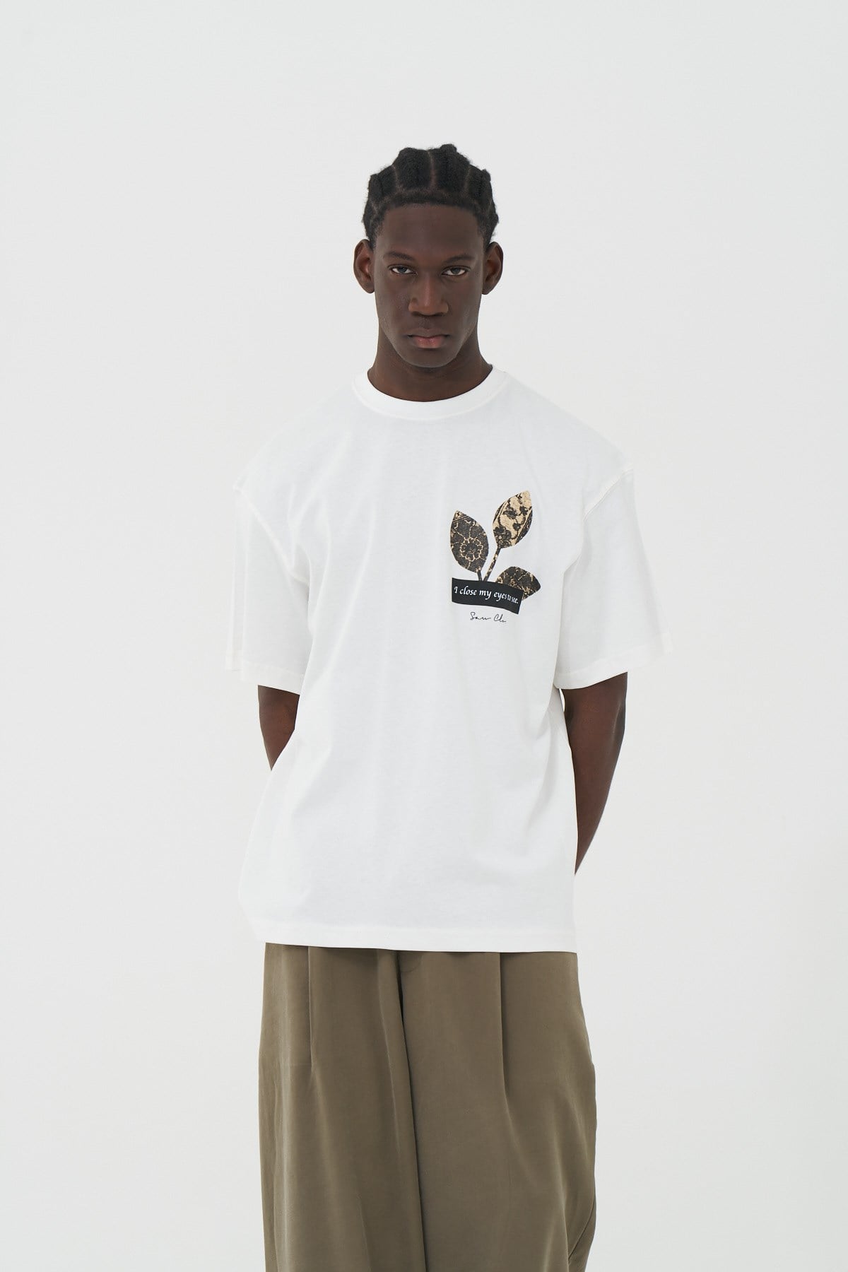 Vision Bird Oversize Fit Erkek Tişört Ekru