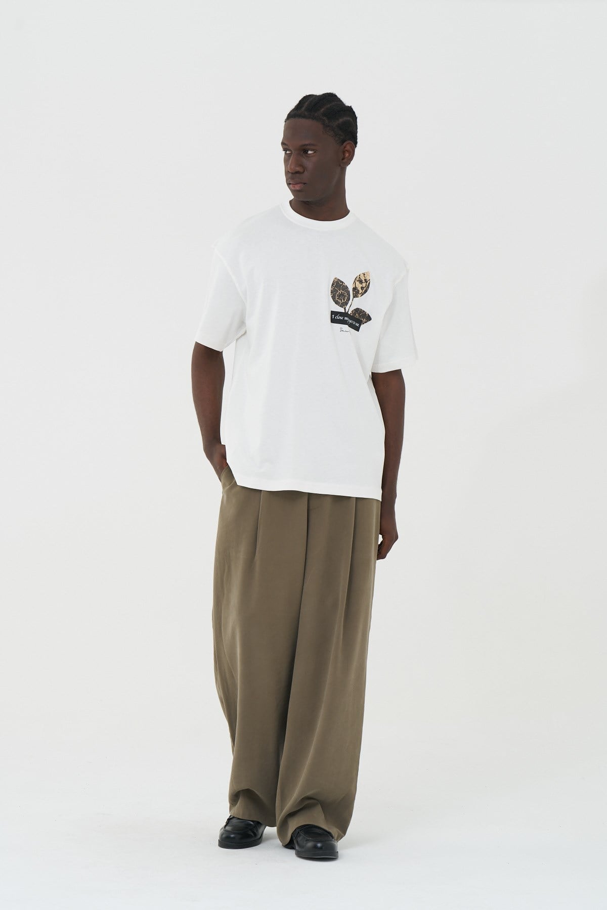 Vision Bird Oversize Fit Erkek Tişört Ekru