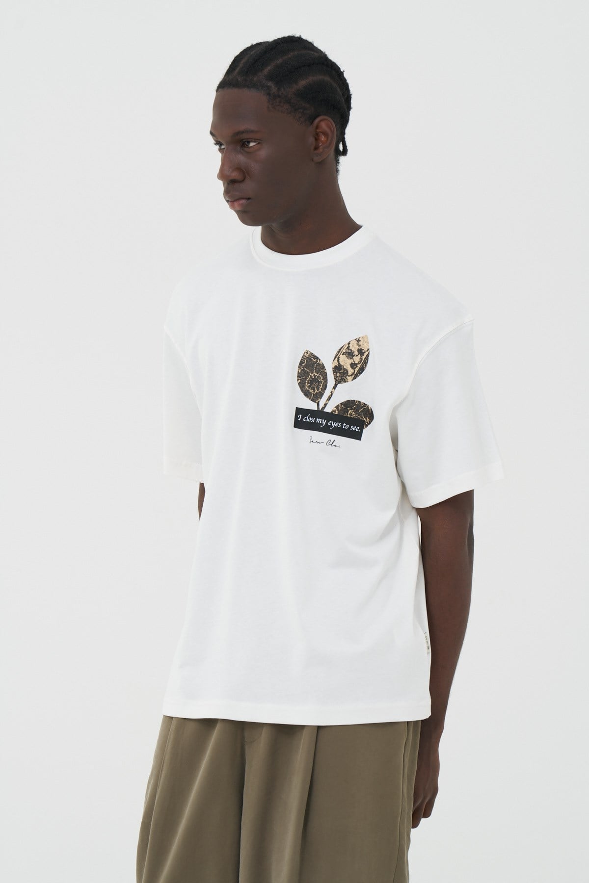 Vision Bird Oversize Fit Erkek Tişört Ekru