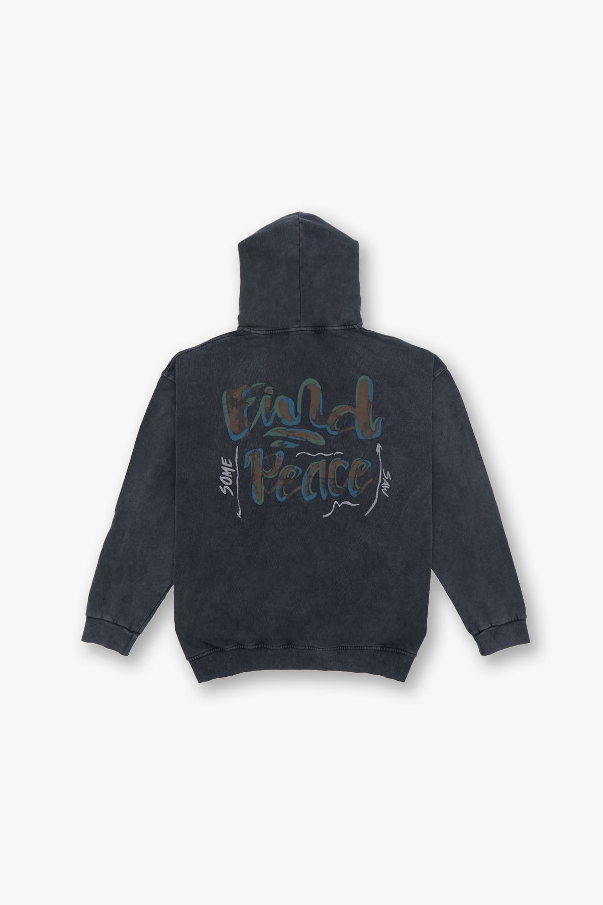 Washed Peace Oversized Sweatshirt Black