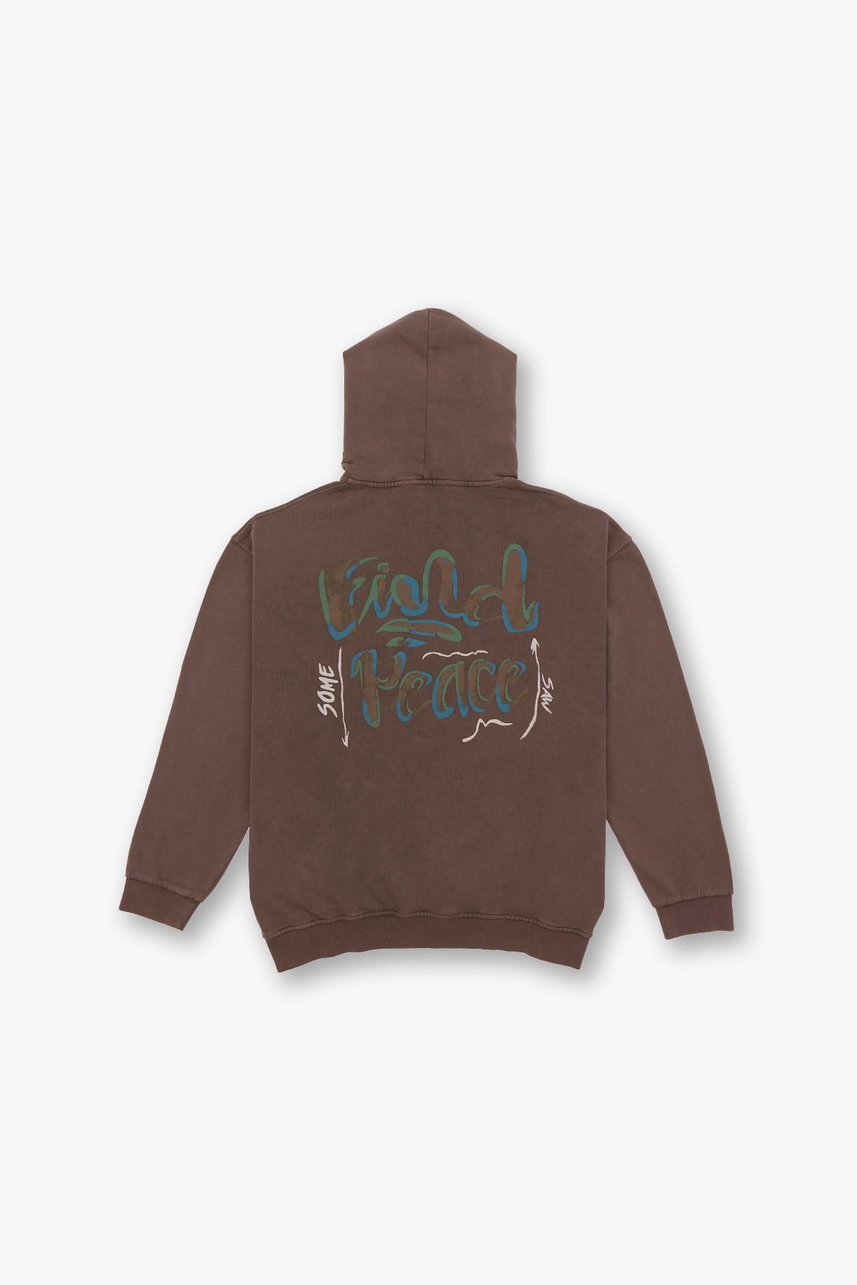 Washed Peace Oversize Sweatshirt Kadın Kahverengi