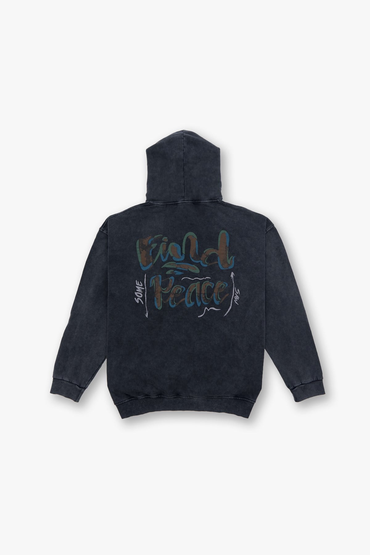 Washed Peace Oversize Sweatshirt Kadın Siyah