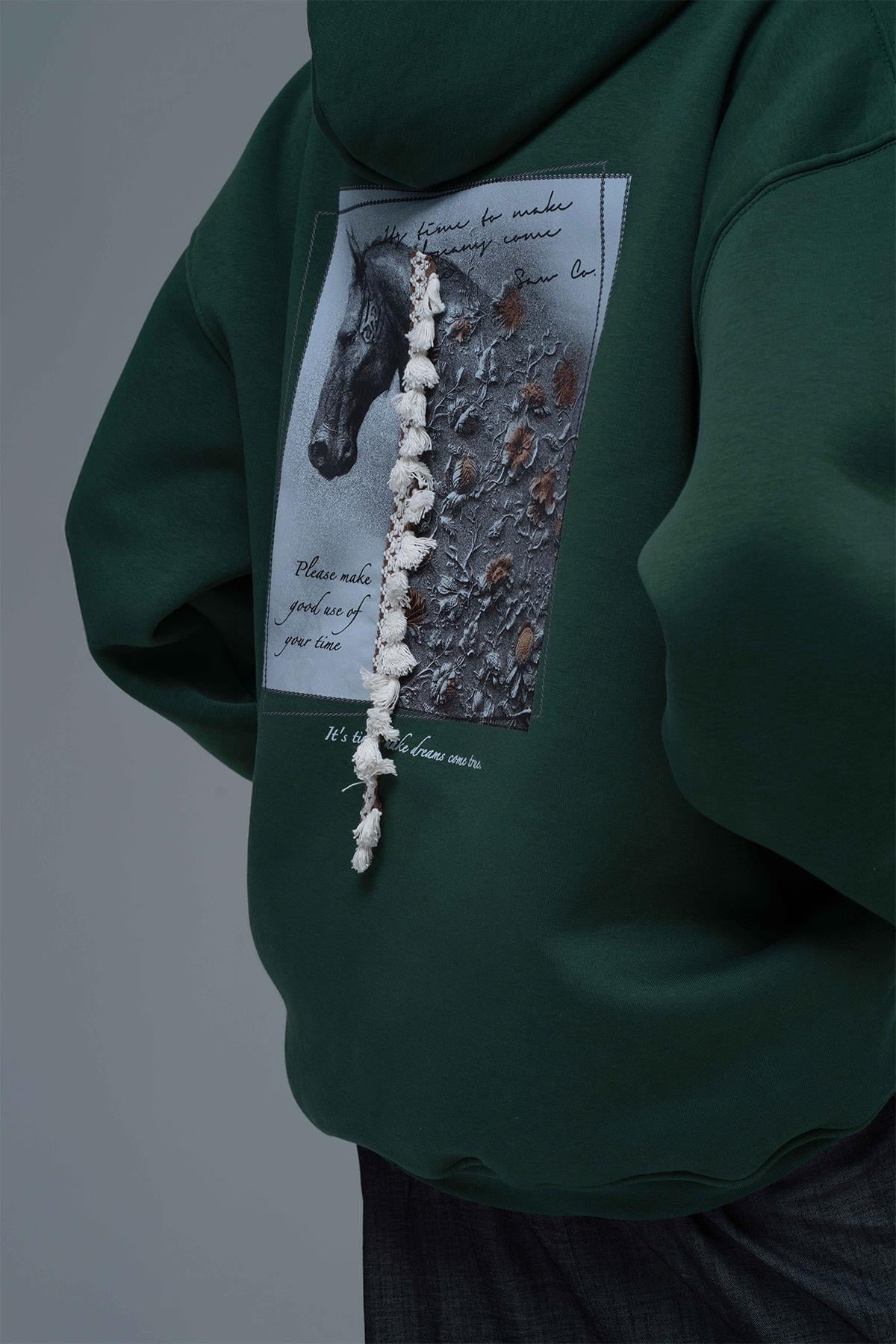 Wild Spirit Oversize Sweatshirt Kadın Yeşil
