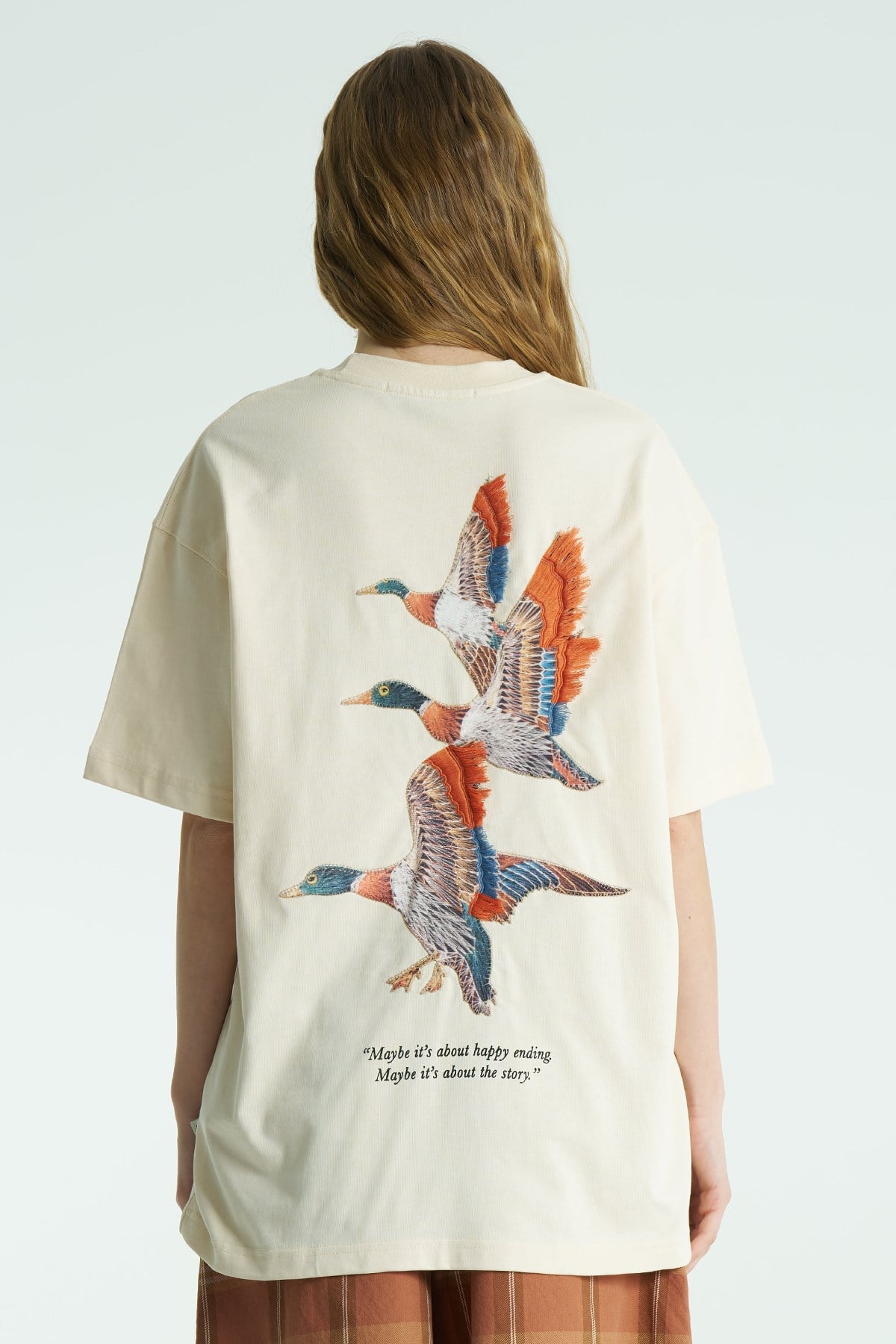 Wings Oversize Kadın Tişört Stone