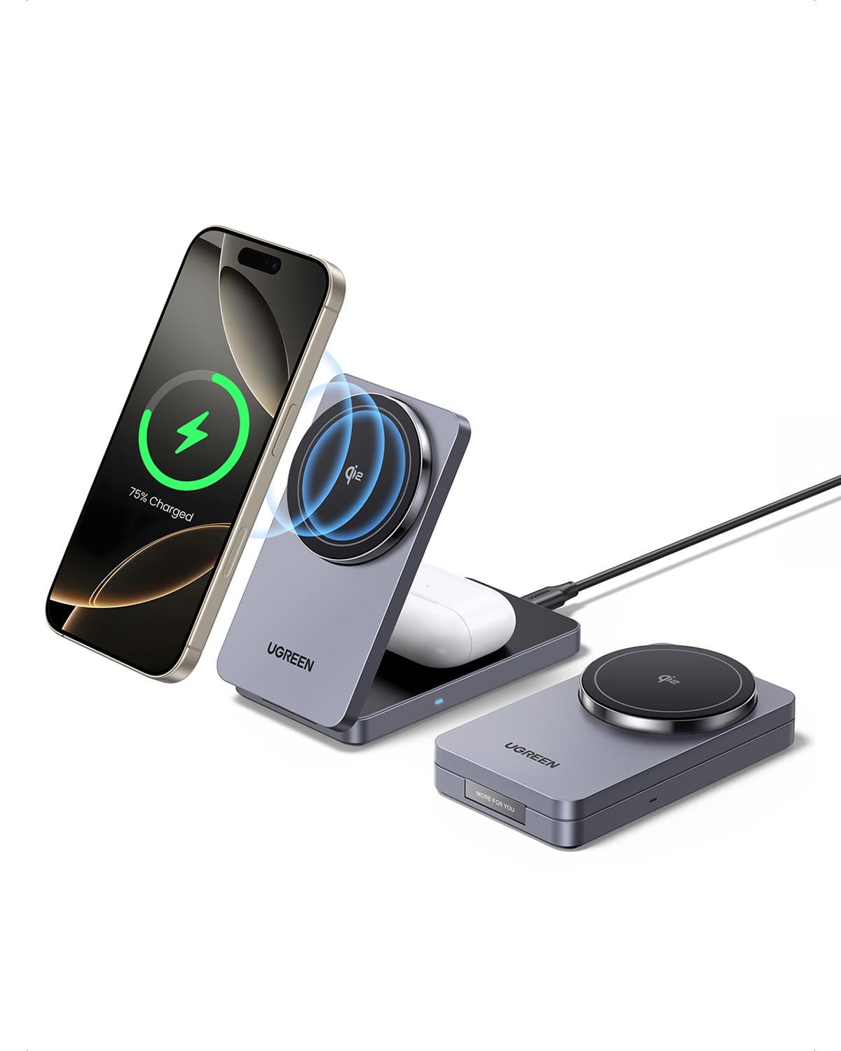 UGREEN 2si 1 Arada 30W Magnetik Wireless Kablosuz