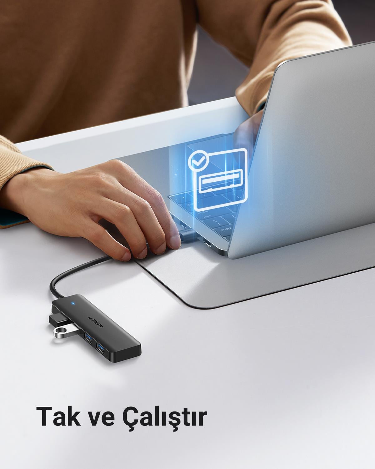 UGREEN 4-in-1 4xUSB-A USB-C Port Çoklayıcı Hub, 20