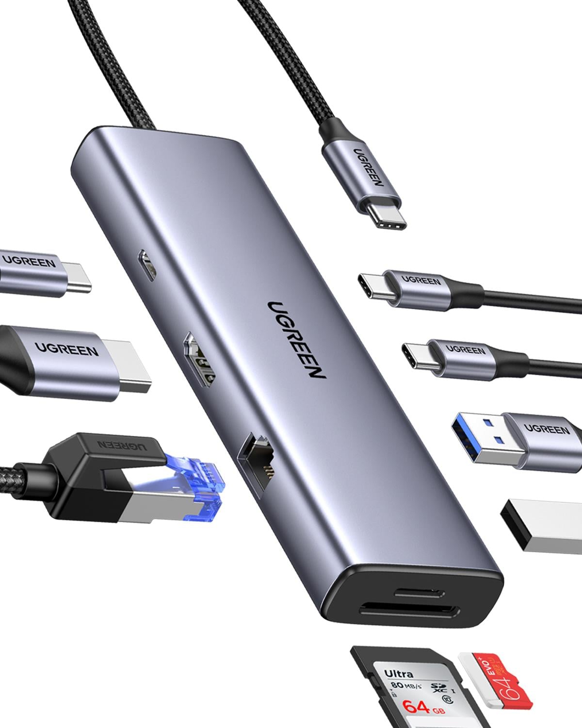 UGREEN 8-in-1 USB 3.0 100W PD Port Çoklayıcı Hub