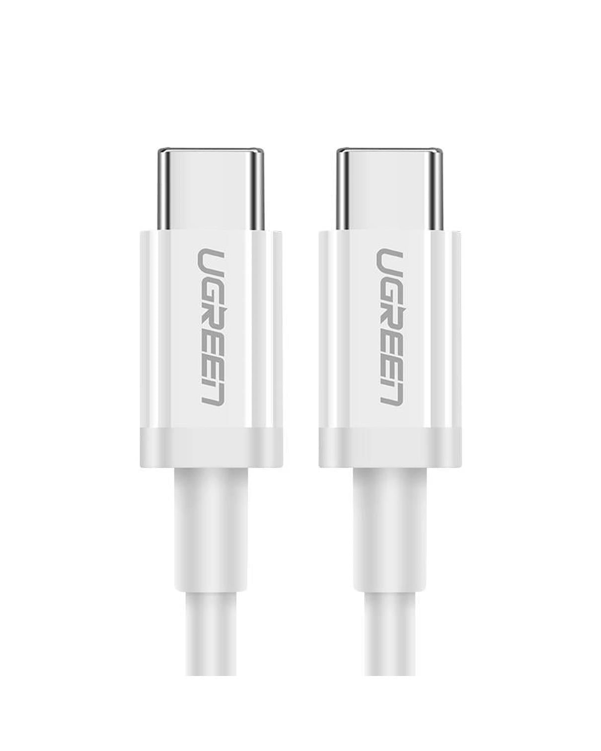UGREEN USB-C 60W 3A QC PD Hızlı Şarj Kablosu, 2 Metre, Beyaz, 60520
