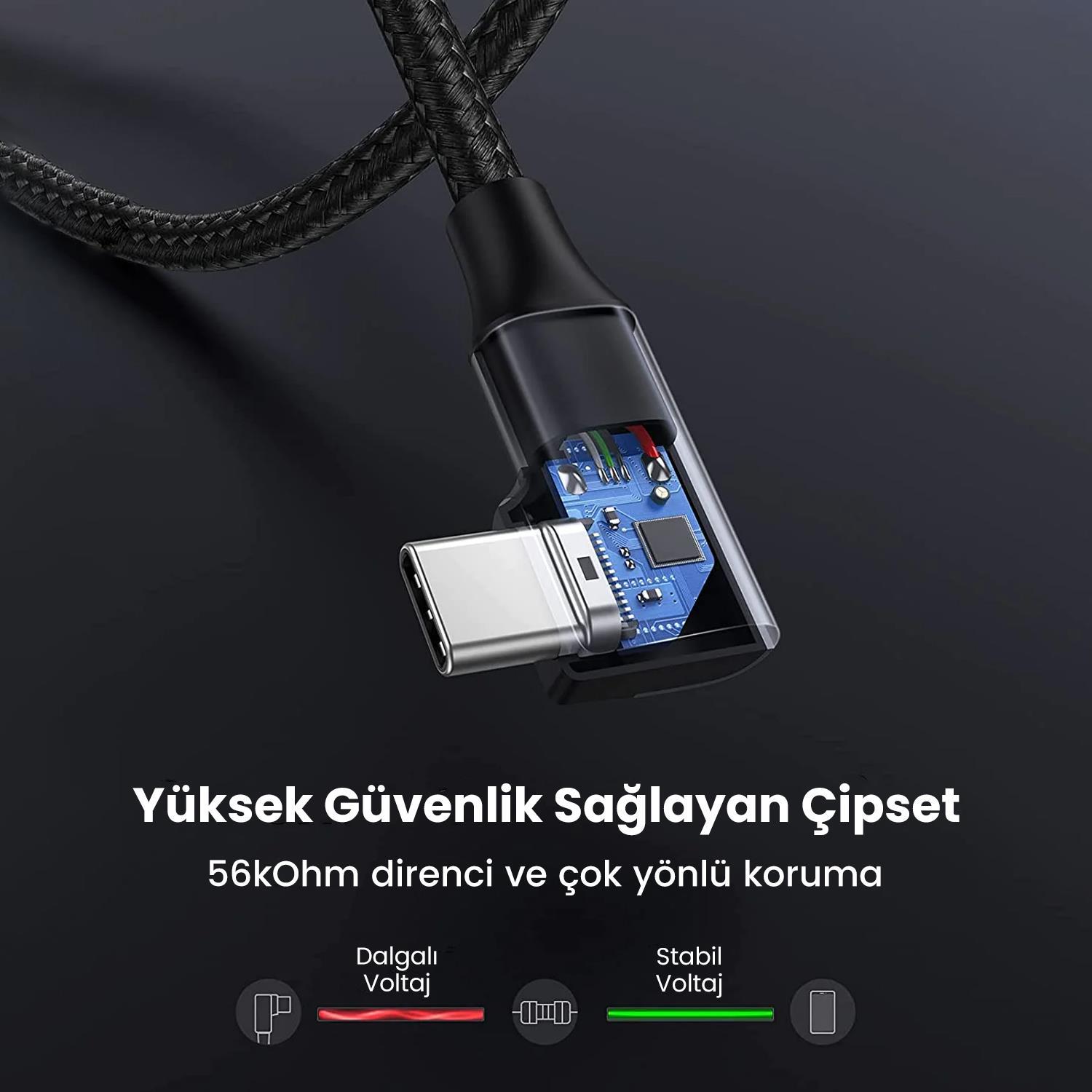 UGREEN USB-C to USB-A 3A QC 90 Derece USB 3.0 Hızl