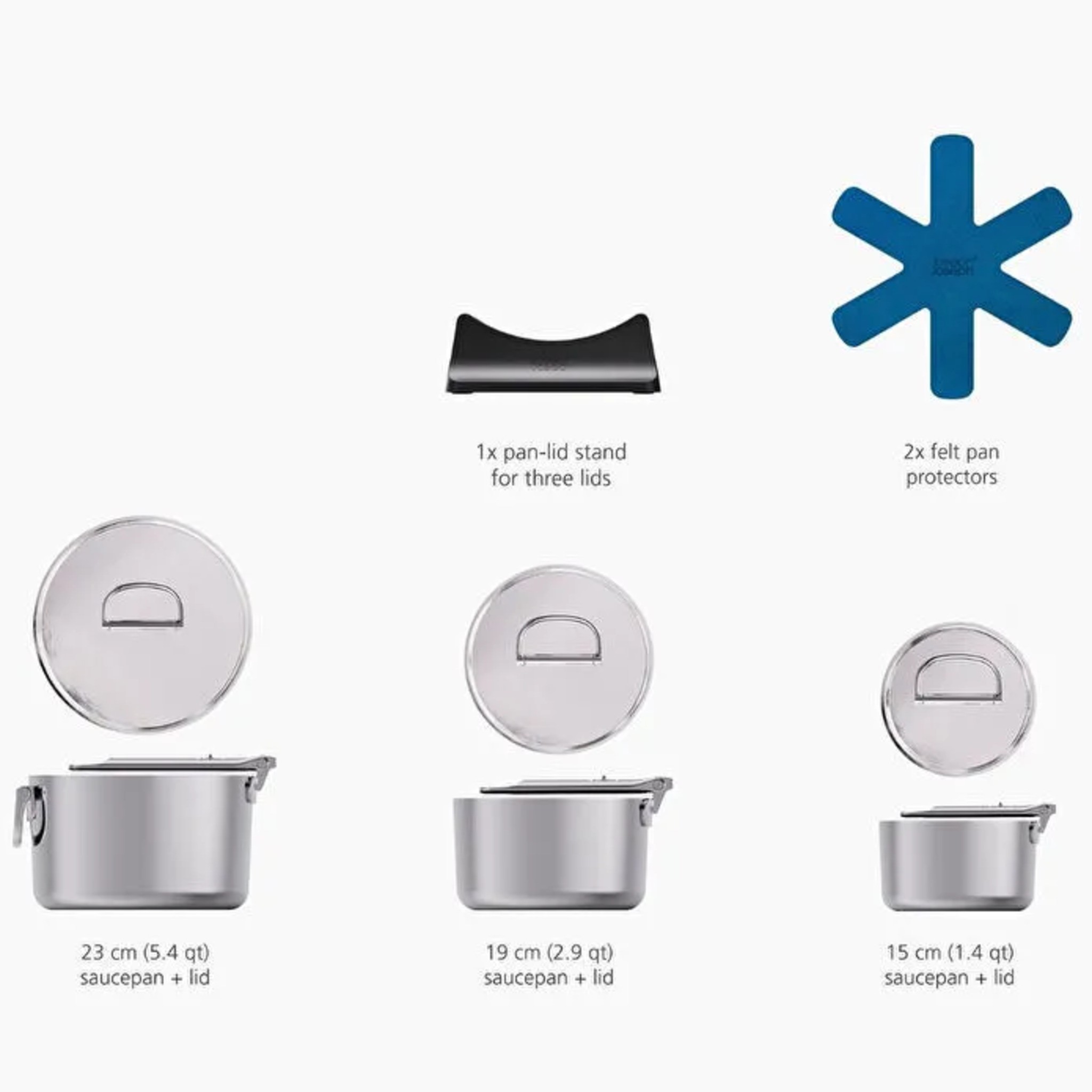 1000031 JJ Space 3 Ply Paslanmaz Çelik 9 Parça Tencere Tava