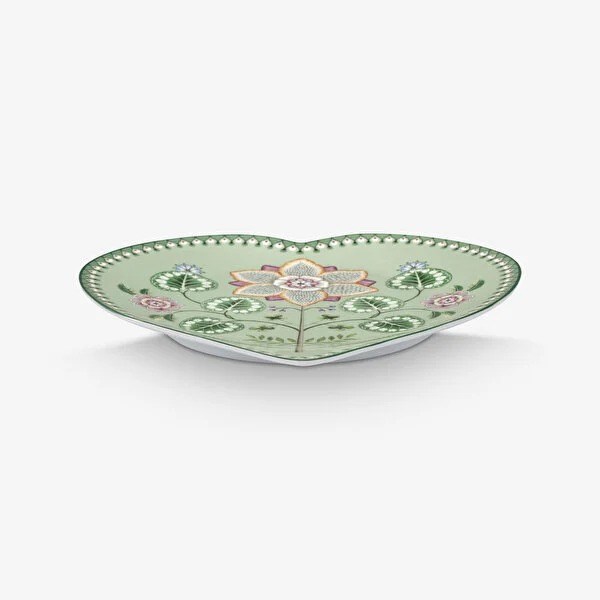 51001560 Lily & Lotus İkili Yeşil Kalpli Tabak Seti 21.5 cm