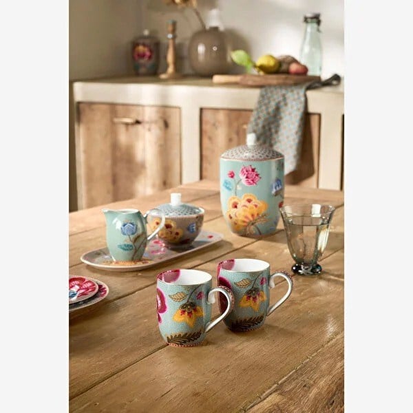 51002597 Fantasy Blooming Tales Mavi İkili Küçük Mug Seti