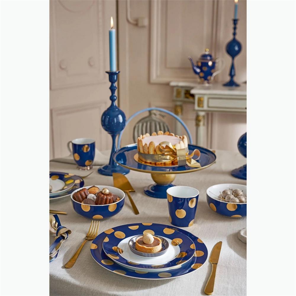 51003332 DOT DELIGHT 2 Lİ ALTIN LACİVERT KASE 15 CM