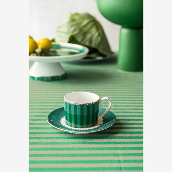 51004228 Pip Studio Yeşil Porselen Kahve Fincan Seti 90 Ml