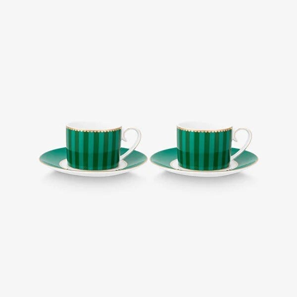 51004228 Pip Studio Yeşil Porselen Kahve Fincan Seti 90 Ml