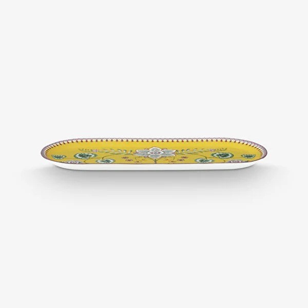 51022001 Lily & Lotus Sarı Oval Kek Servis Tabağı 33 cm