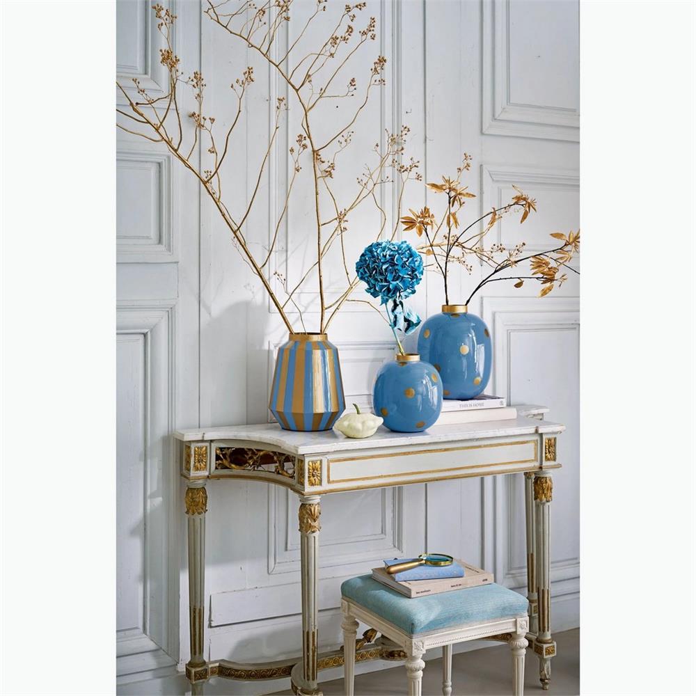 51102105 DOT DELIGHT ALTIN MAVİ VAZO 23 CM