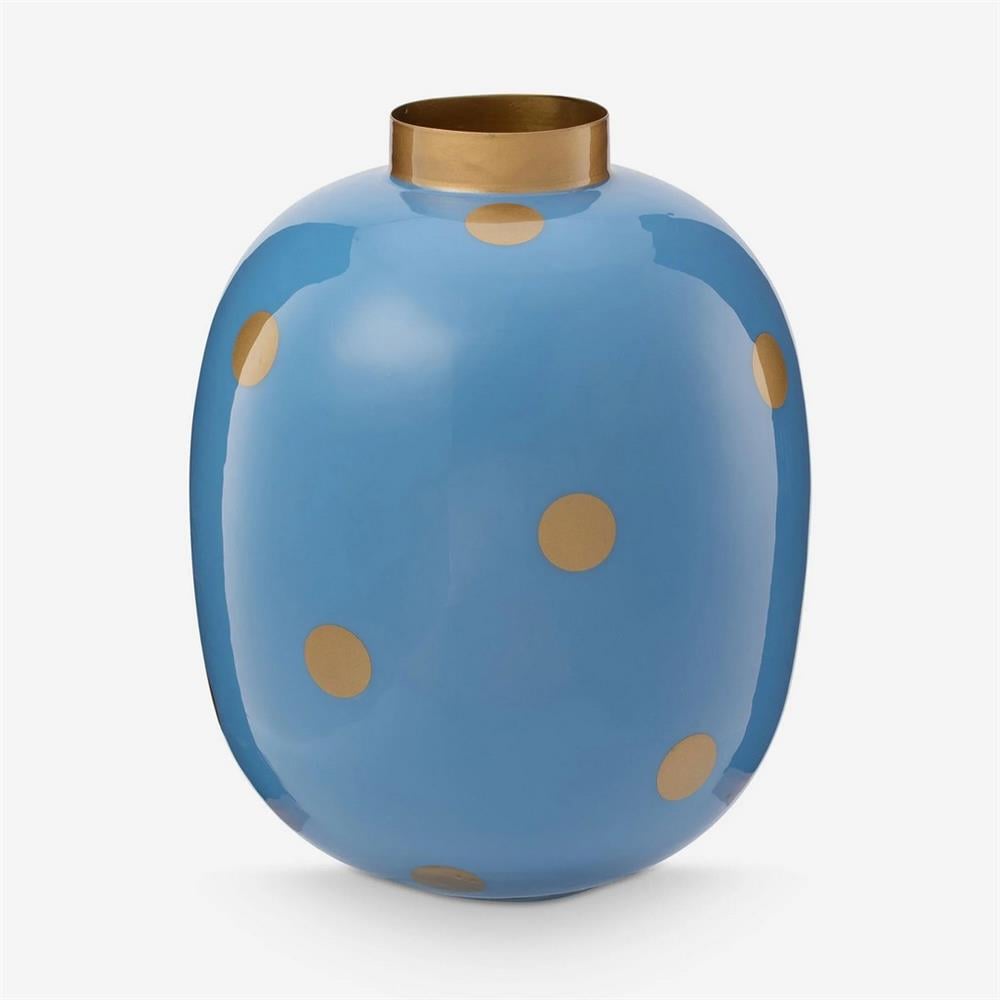 51102106 DOT DELIGHT ALTIN MAVİ VAZO 32 CM