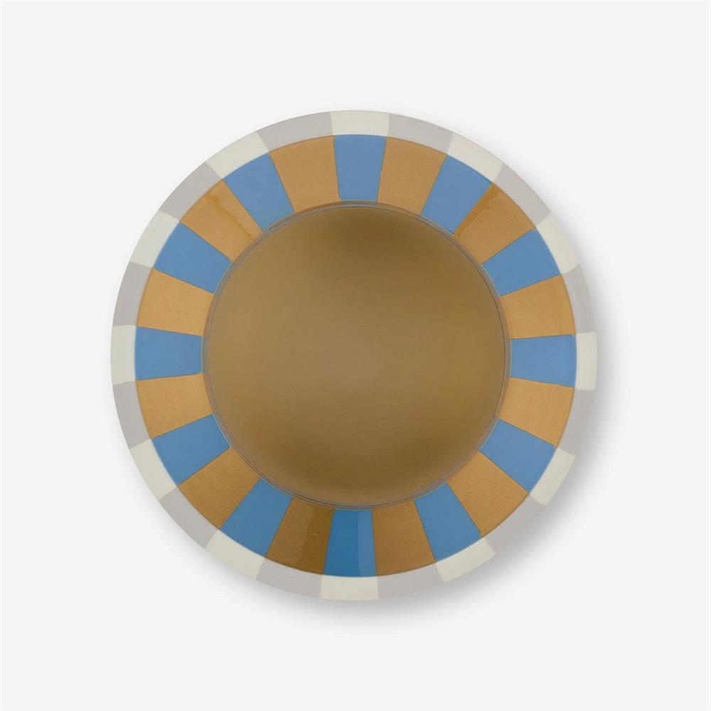 51102108 PIP STUDIO Mavi Metal Vazo Çizgili 24X29 Cm