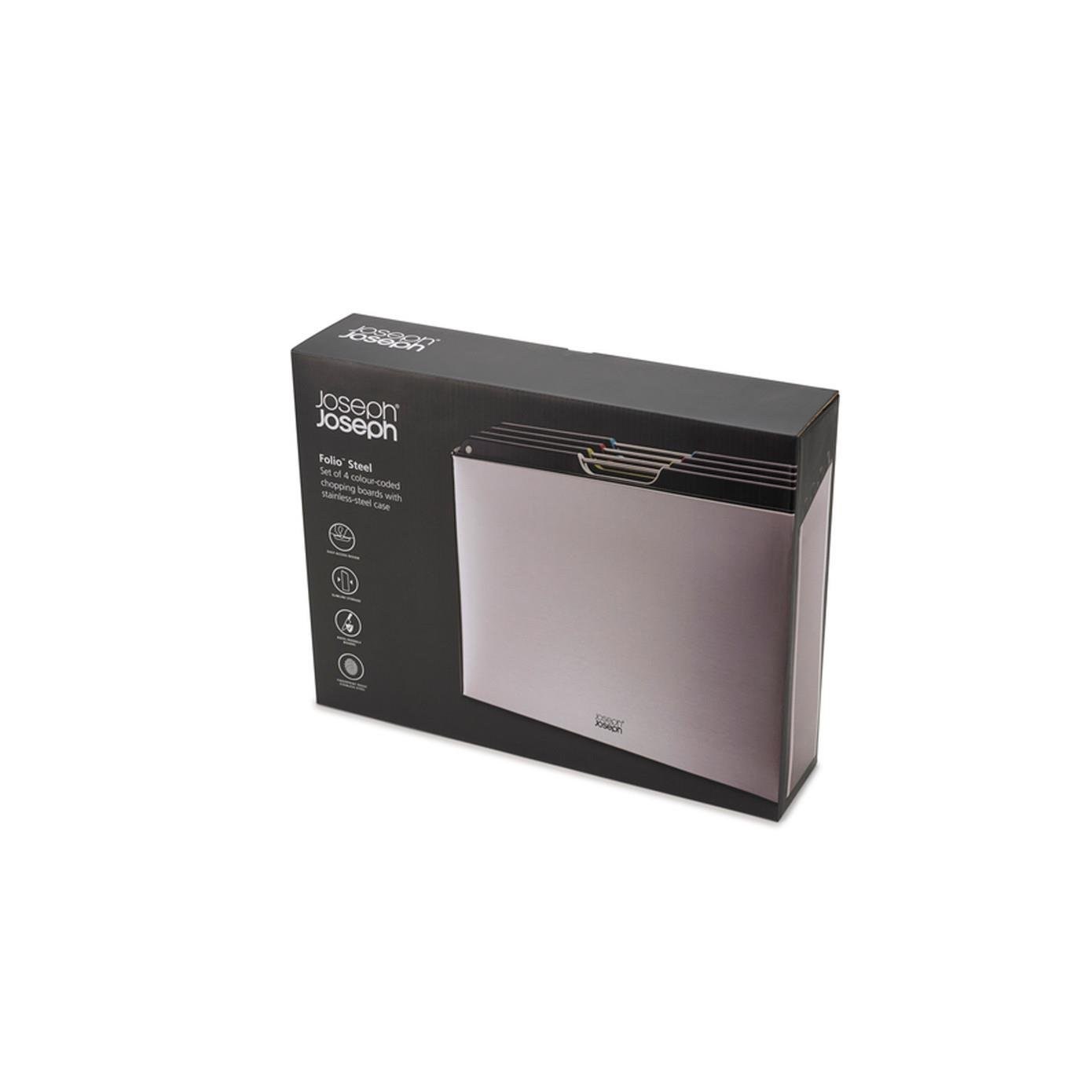 60170 JJ Folio Standlı Kesme Tahtası 4lü Çelik Gri