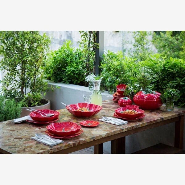 65007111 BORDALLO Kırmızı Seramik Tereyağlık 20 Cm Tomato