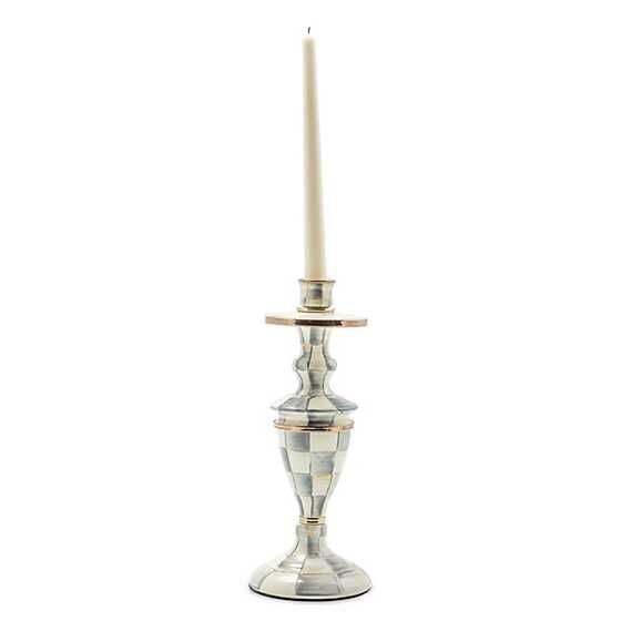 89811-540 Sterling Check Enamel Candlestick - Medium