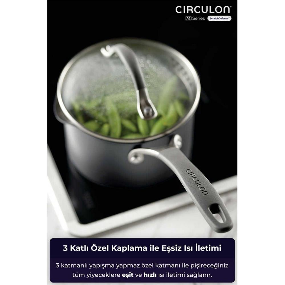 ANSAN D-MYR216 CIRCULON, 16CM CAM KAPAKLI SOS TENCERESİ