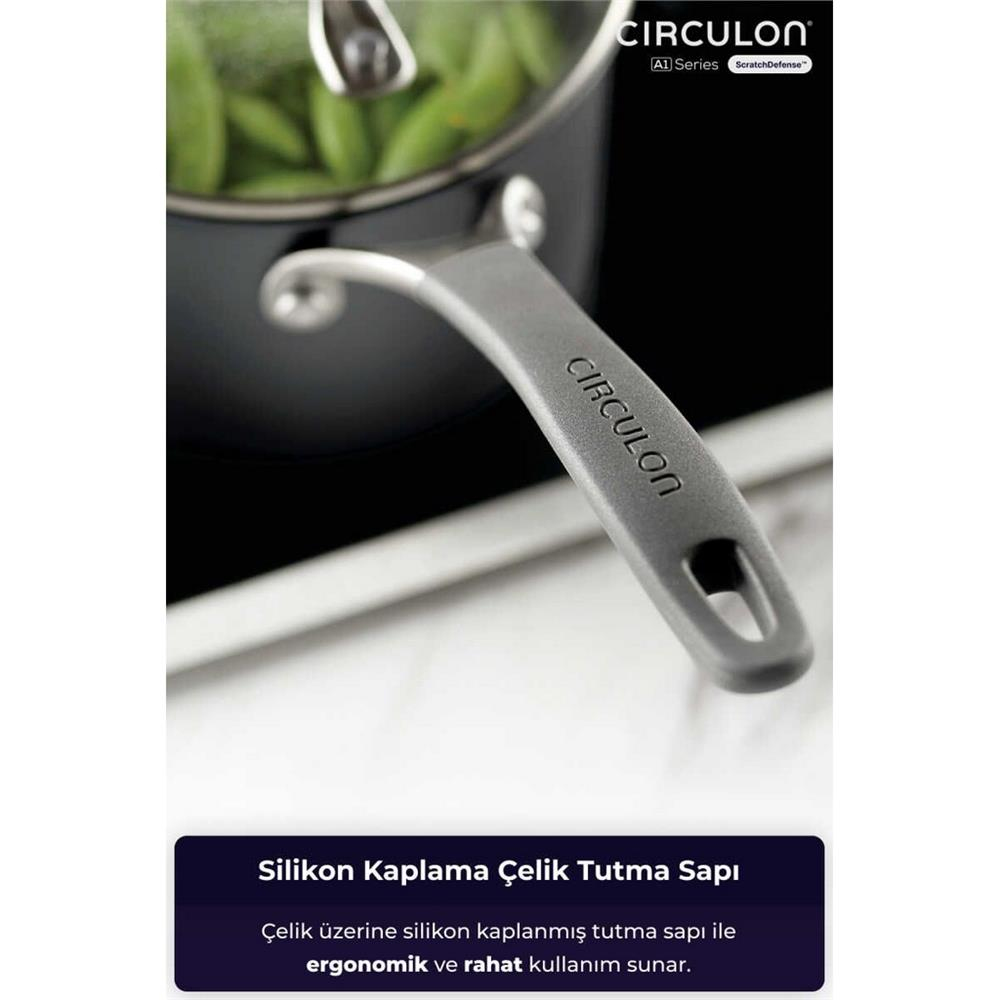 ANSAN D-MYR216 CIRCULON, 16CM CAM KAPAKLI SOS TENCERESİ
