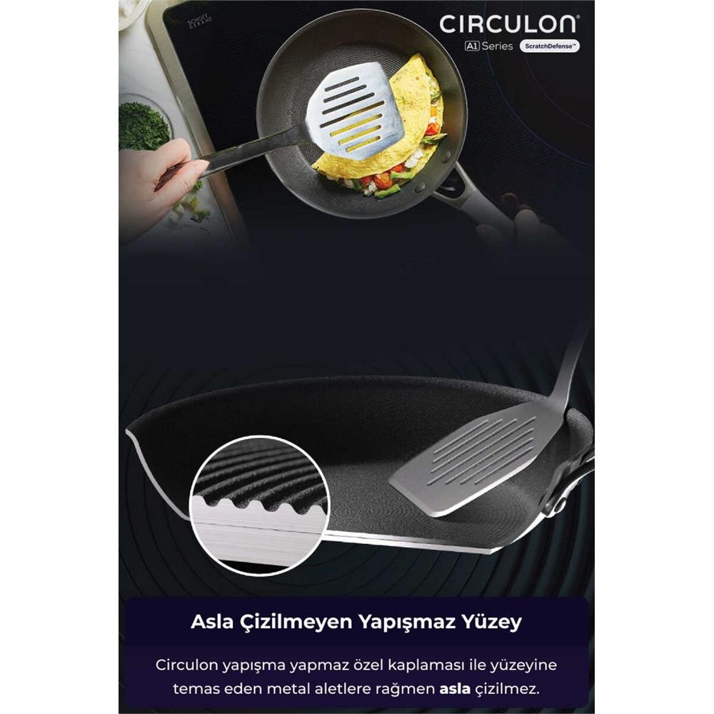 ANSAN D-MYR224 CIRCULON, 24X13,5 CM CAM KAPAKLI TENCERE