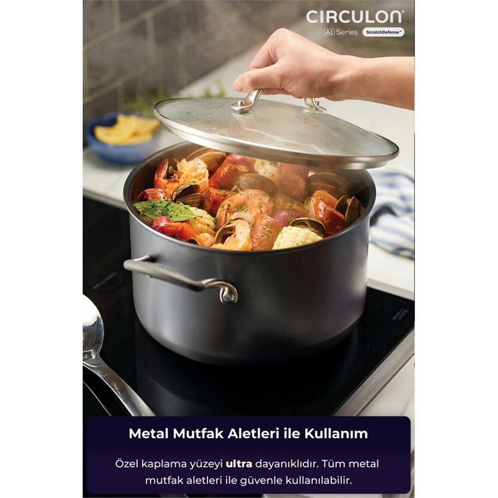 ANSAN D-MYR224 CIRCULON, 24X13,5 CM CAM KAPAKLI TENCERE