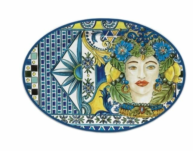 BACI MILANO SICILY MELAMİN O, OVAL SERVİS TAB. MAVİ