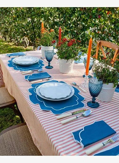 BEL-S-BLWH HOME BELMONTE AMERİKAN SERVİS MAVİ BEYAZ