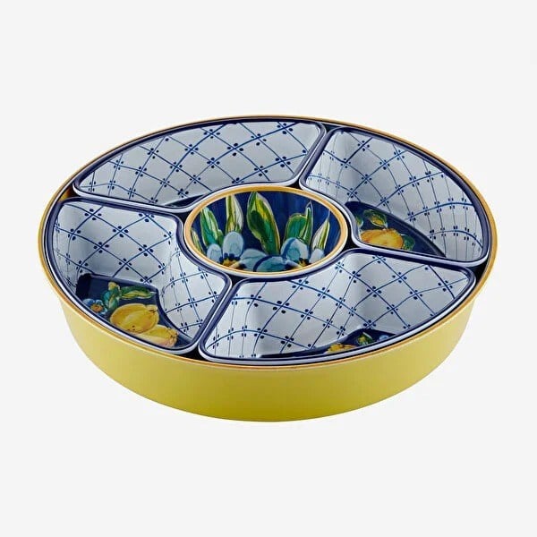CAMAR0037YW Limoncello Mavi / Beyaz  5 Bölmeli Servis Tep