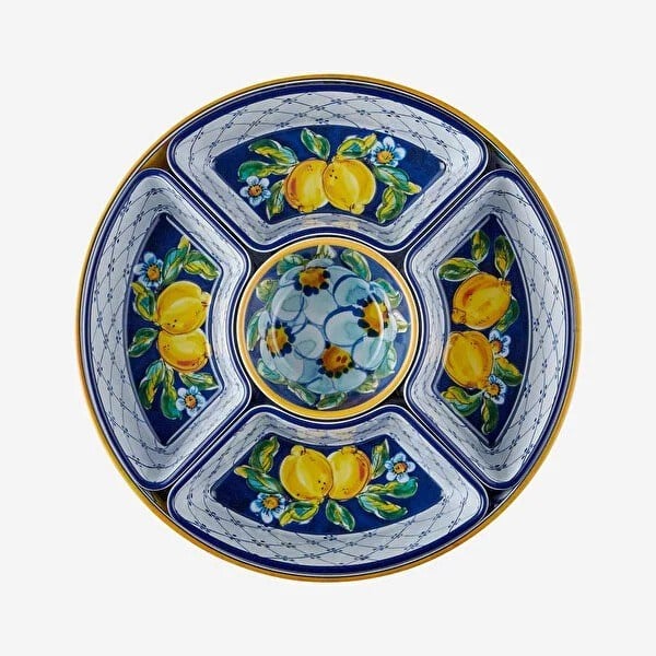 CAMAR0037YW Limoncello Mavi / Beyaz  5 Bölmeli Servis Tep