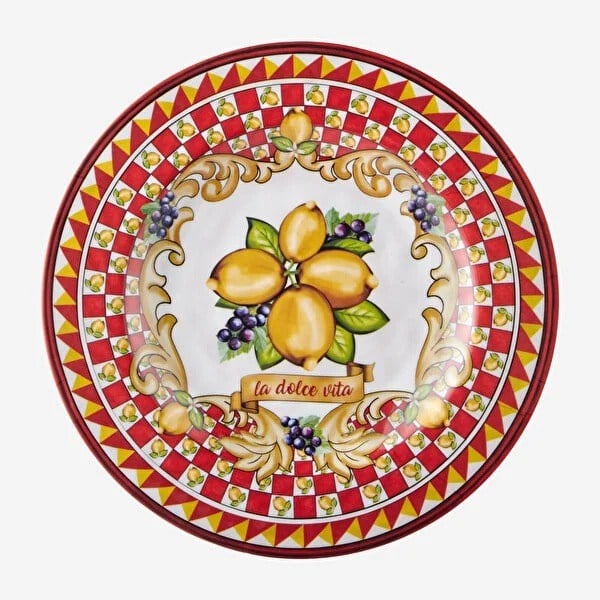 CAMC1079RD1 Capri Kırmızı Limon Buketi Tabak 21,5cm