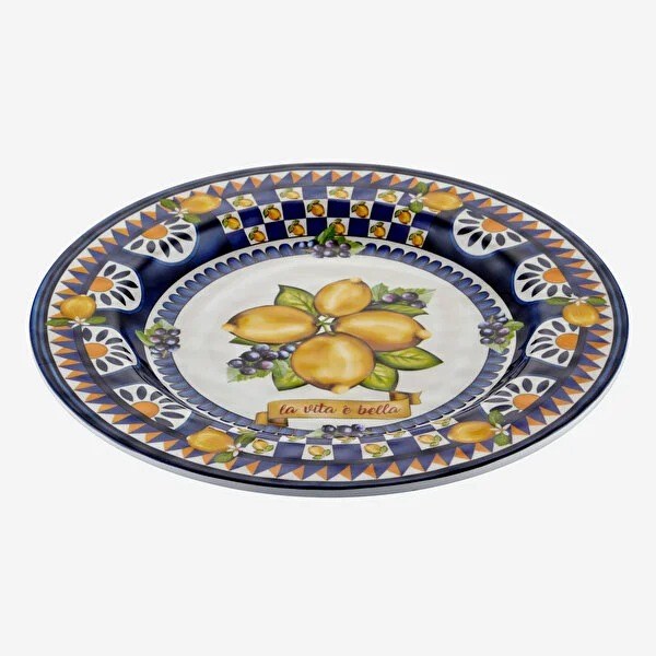 CAMC1080BL1 Capri Mavi Limon Buketi Yemek Tabağı 28cm