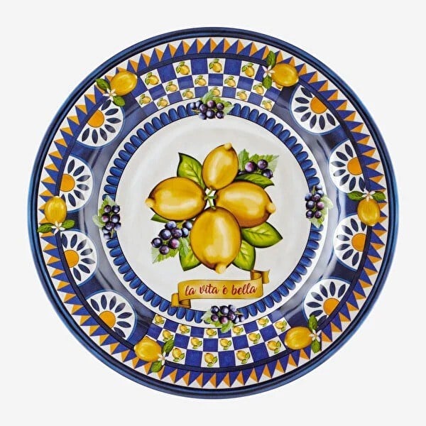 CAMC1080BL1 Capri Mavi Limon Buketi Yemek Tabağı 28cm